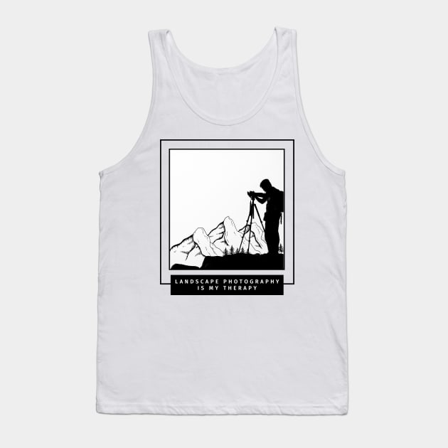 Landscape photography is my therapy text design with mountains for nature photographers Tank Top by BlueLightDesign